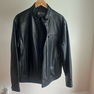 Boston Harbour Ace biker black leather jacket